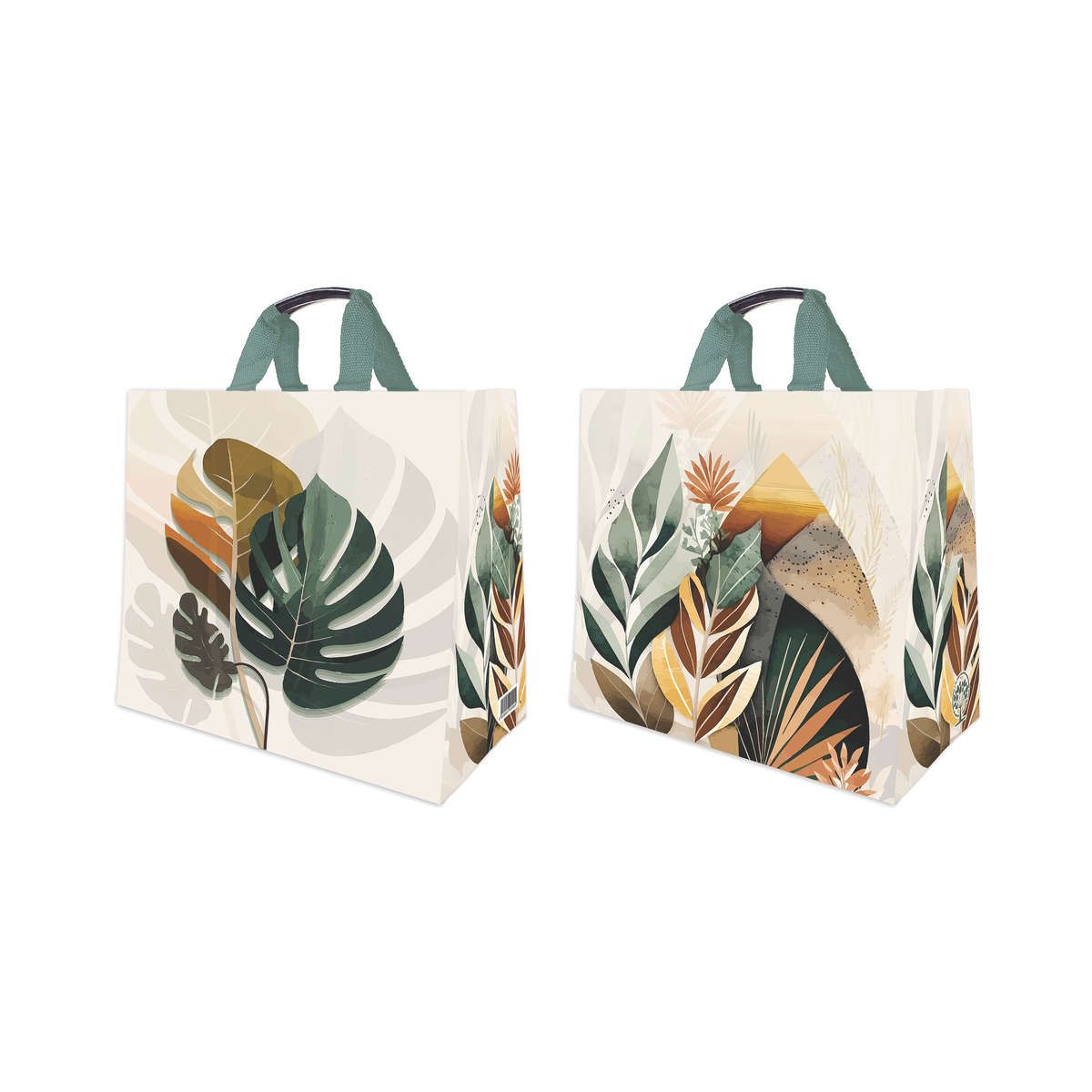 SACS CABAS 33L  - Feuilles Tropicales - PUBLI EMBAL 